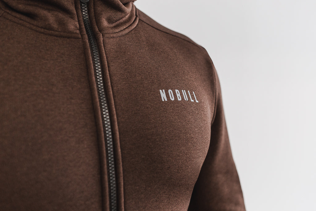 Men's Nobull Hoodie Brown | 105682-TDU